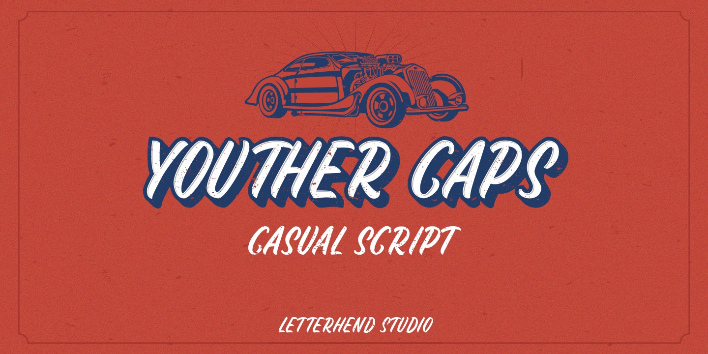 Пример шрифта Youther Caps Extrude